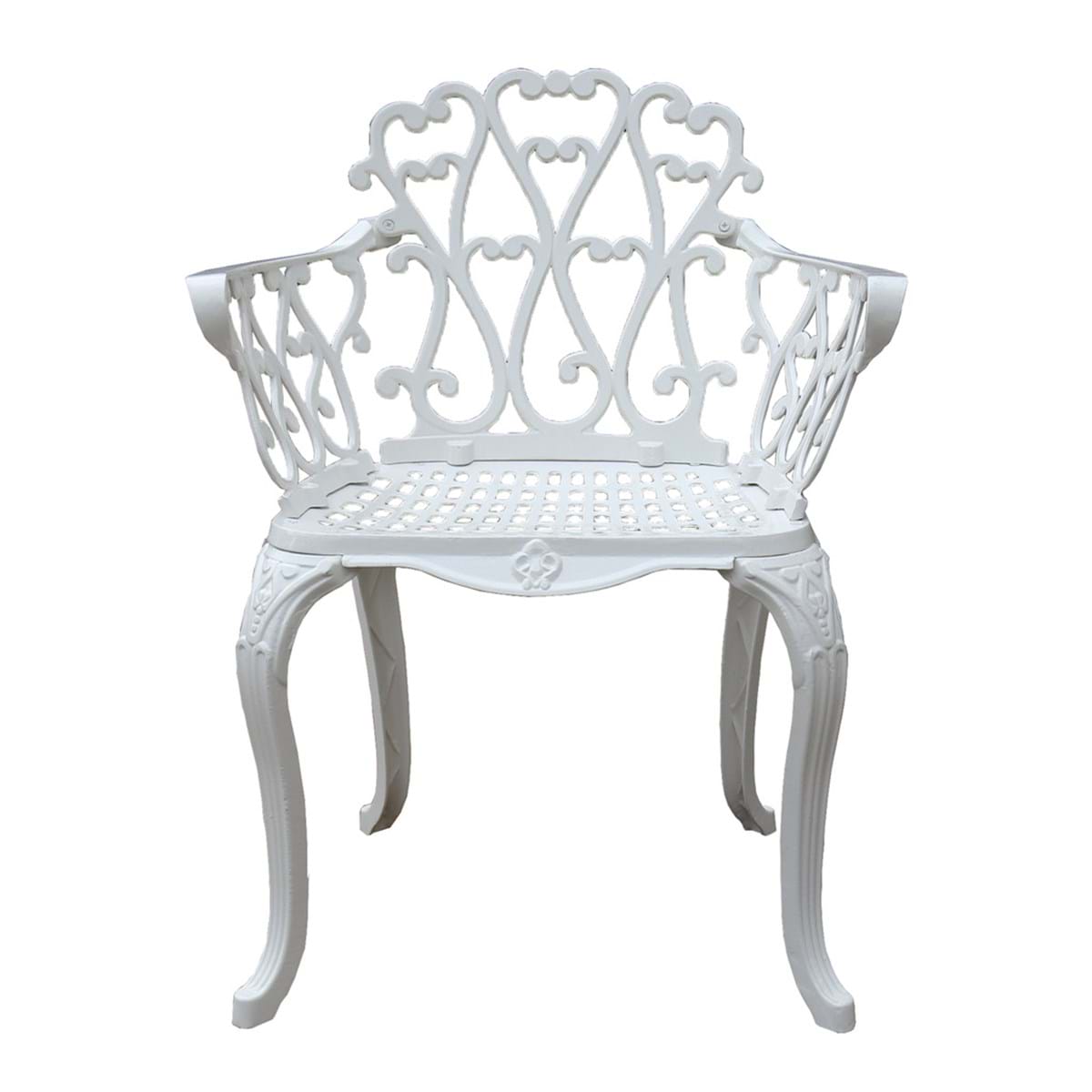 Sedia in alluminio bianco - 44x44x89 cm - Collezione Un tè per due - Blanc Mariclò