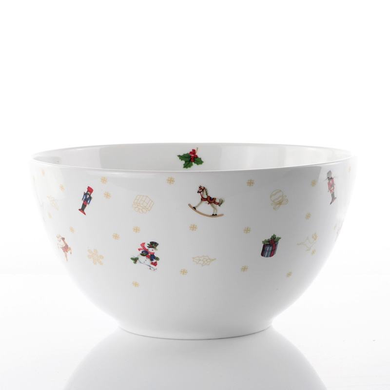 Insalatiera natalizia in porcellana - diam. 24 cm - Linea Xmas - Weissestal
