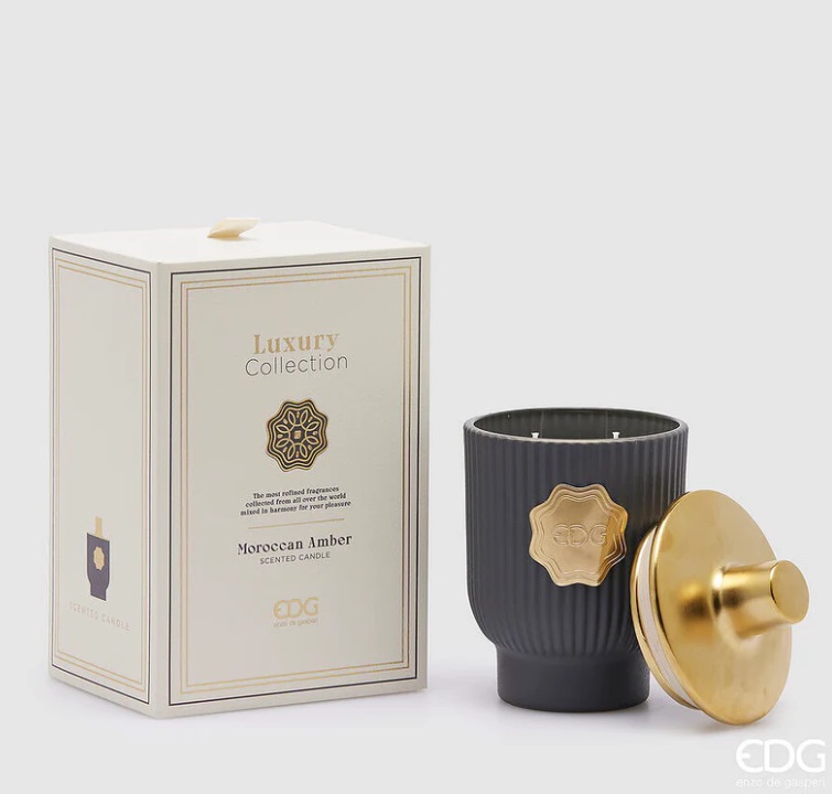 Candela profumata Maroccan Amber - Luxury Collection - 420 gr - H.16x10 cm - EDG