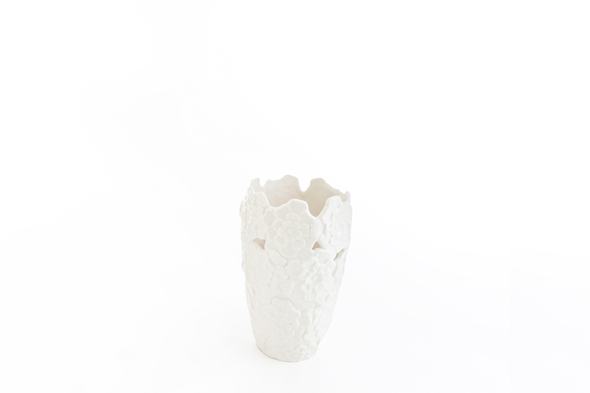 Vaso in porcellana bianca - 11x18 cm