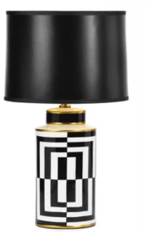 Lampada in ceramica con righe bianco e nero - Linea Vogue - 40x46 cm - Fade