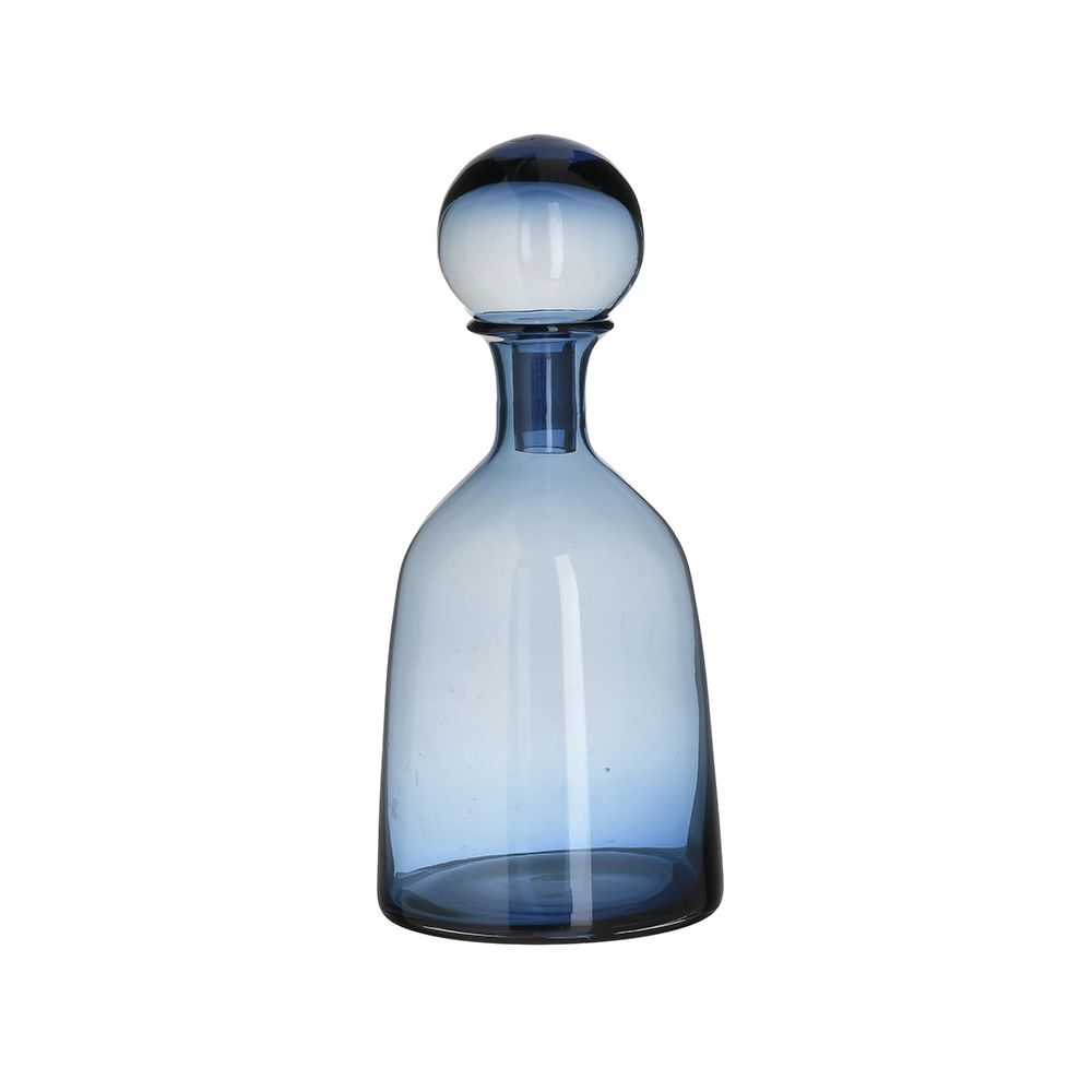 Bottiglia decorativa in vetro blu con coperchio - 15x34 cm - Fiorentino Home