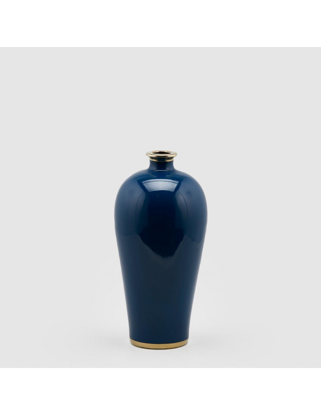 Vaso Ching collostretto blu con rifiniture oro - H.40x19 - EDG