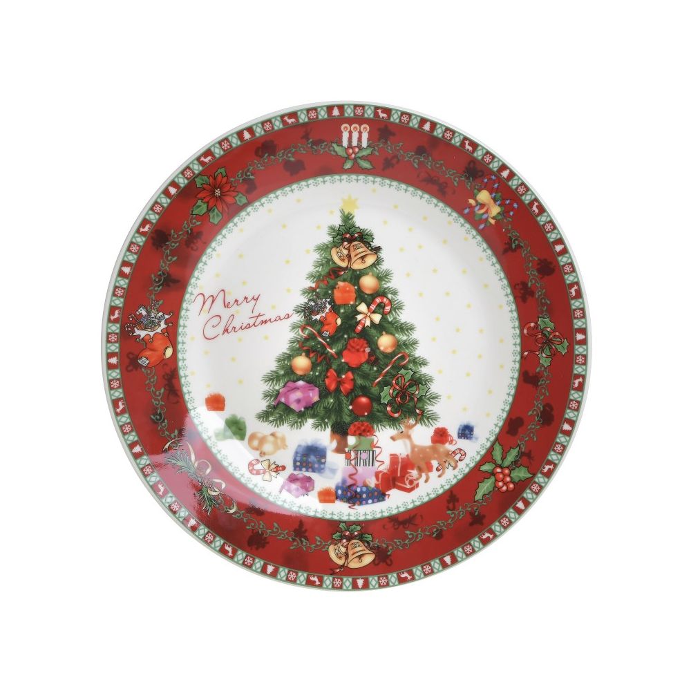 Piatto piano in porcellana natalizio - 3 varianti - 27 diam - Fiorentino Home