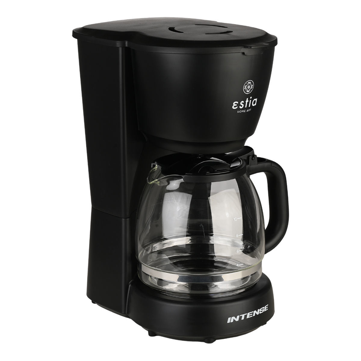 Macchina del caffe americano in plastica nero - 1000 w con caraffa in vetro da 1.25 lt - Estia