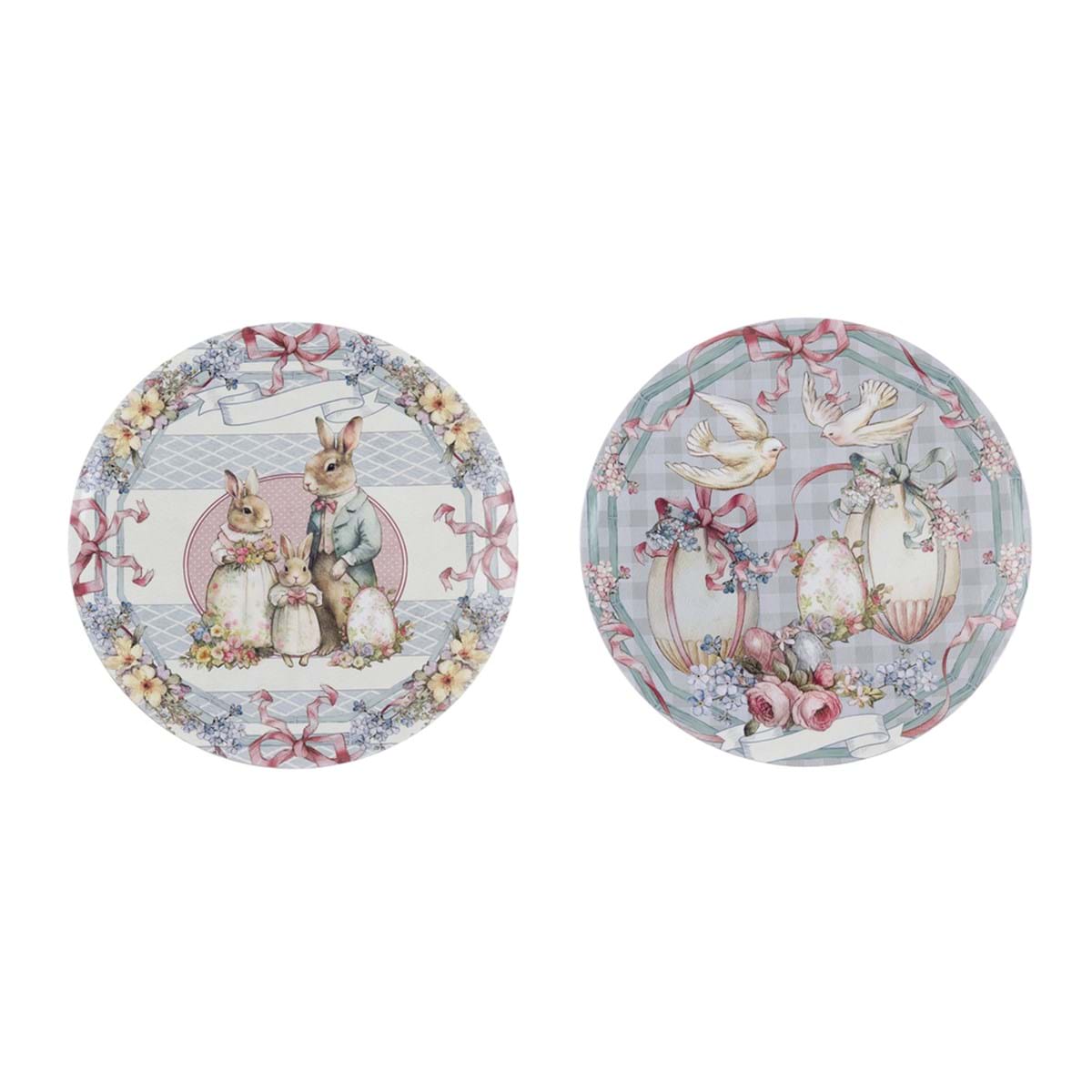 Sottopiatto decorativo pasquale in plastica - 2 varianti - diam.33 cm - Blanc Mariclo