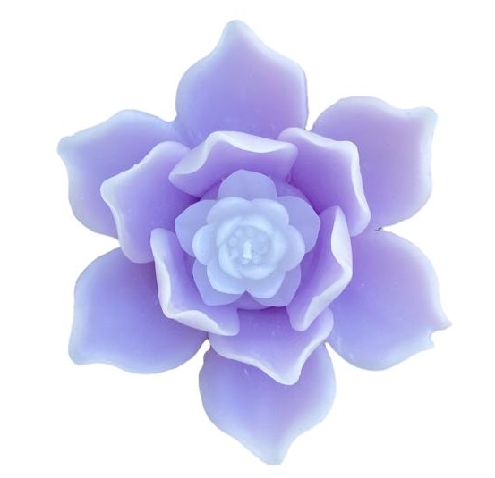 Candela fiori di loto colore viola - d 15 x h 7 cm - CereriaParma