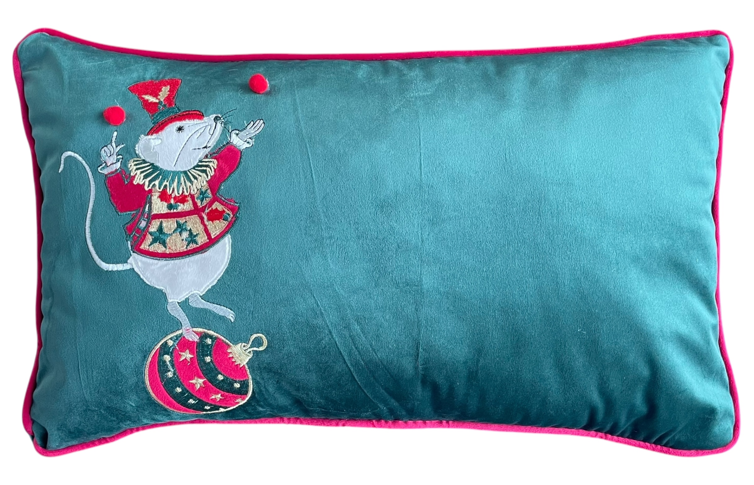 Cuscino rettangolare natalizio in velluto CIRQUE DE NOEL - 45x60 cm - vari colori - Clodette