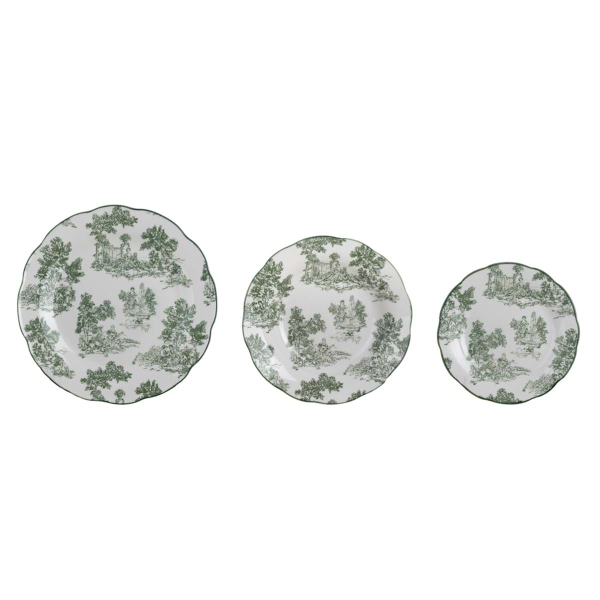 Servizio piatti 18 pz in porcellana verde Affinita Elettive - Blanc Mariclo