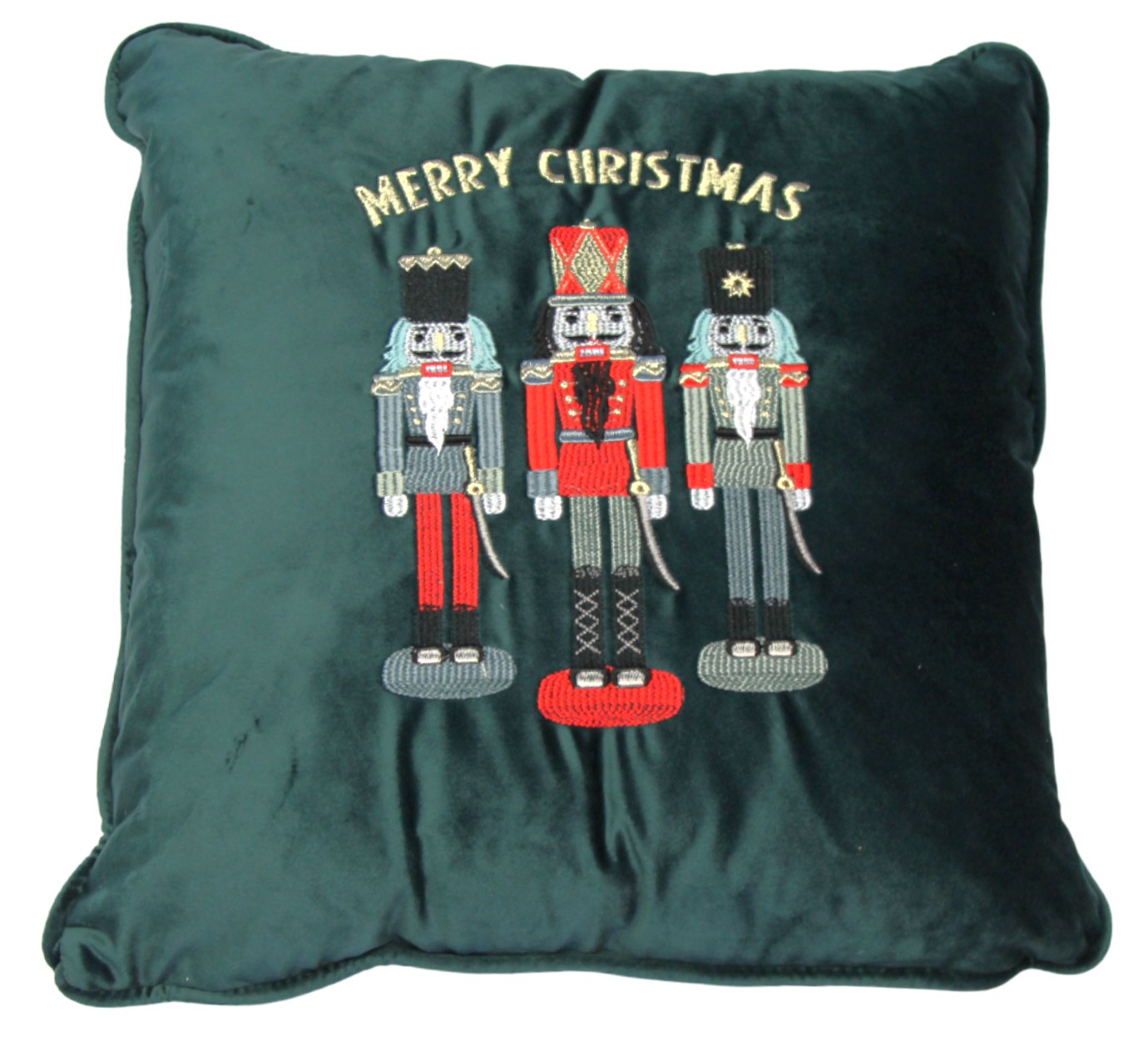 Cuscino in velluto con ricamo schiaccianoci - 45x45 cm - 3 varianti - Fiorentino Home