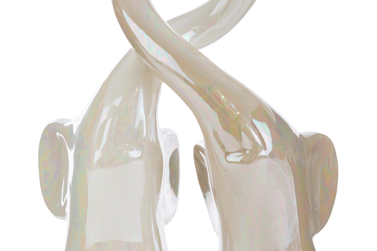 Set 2 elefantini in porcellana tortora/bianco c/astuccio - H.16x5 cm - Le Stelle - Foto 4