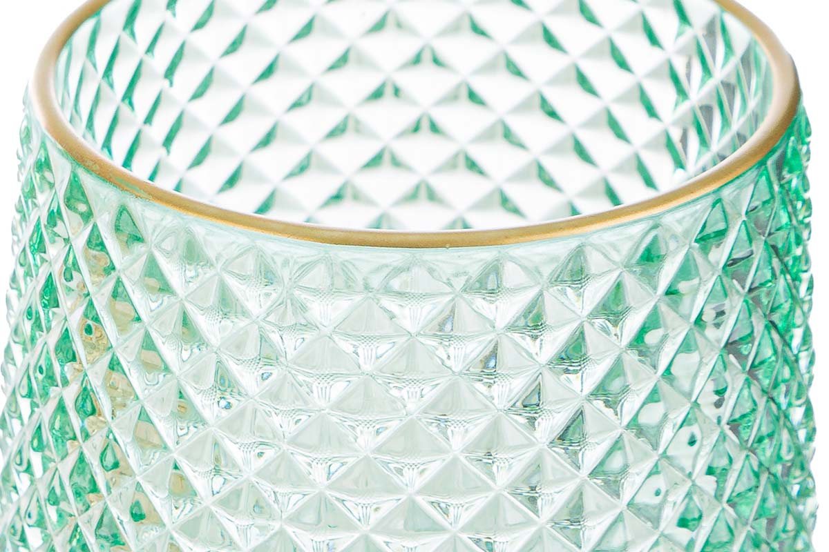 Portacandela in vetro colorato - Vari colori - H.10x9 cm - Le Stelle