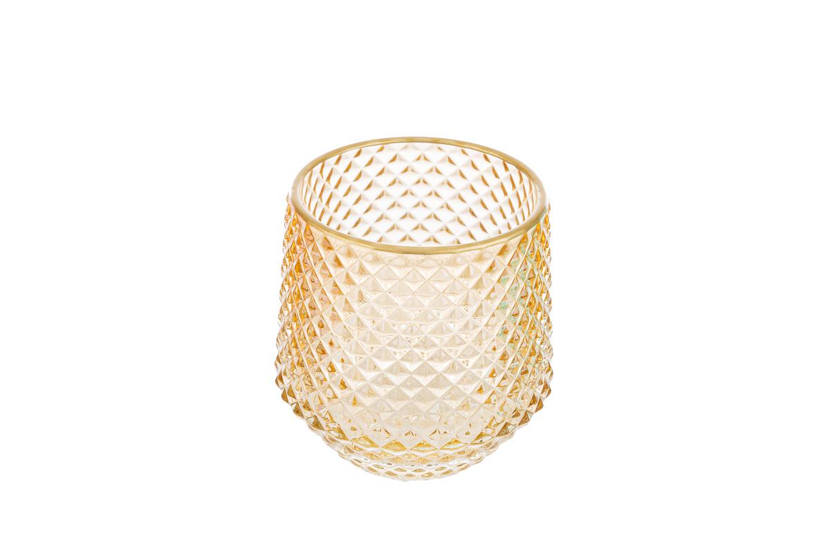 Portacandela in vetro colorato - Vari colori - H.10x9 cm - Le Stelle - Foto 3