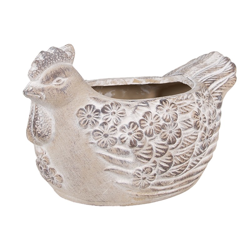 Gallina portapiante in pietra - H.13 cm - Clayre e Eef