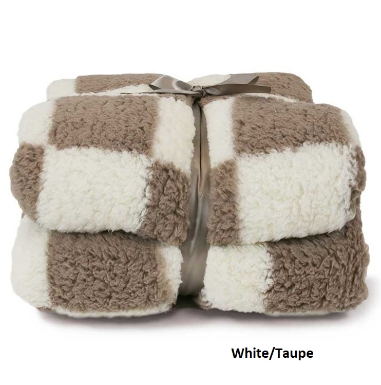 Plaid pellicciato a quadroni Check - vari colori - 150x200 - Unique Living