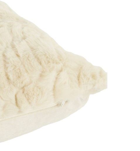 Cuscino arredo pellicciato rettangolare mod.MORELLA beige - 60x30 cm - Light e Living