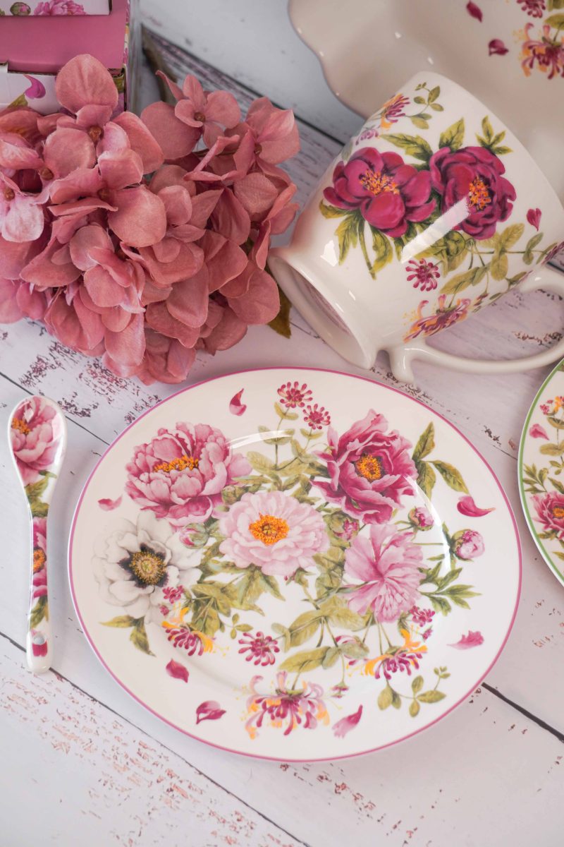 Piattino da dolce Peonia in porcellana - diam.19.5 cm - Isabelle Rose