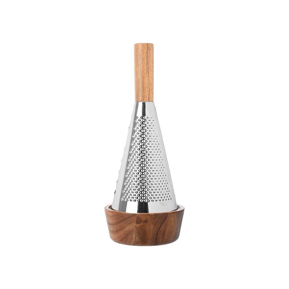 Grattugia in acciaio inossidabile con contenitore in legno - 29x12.5 cm - Estia