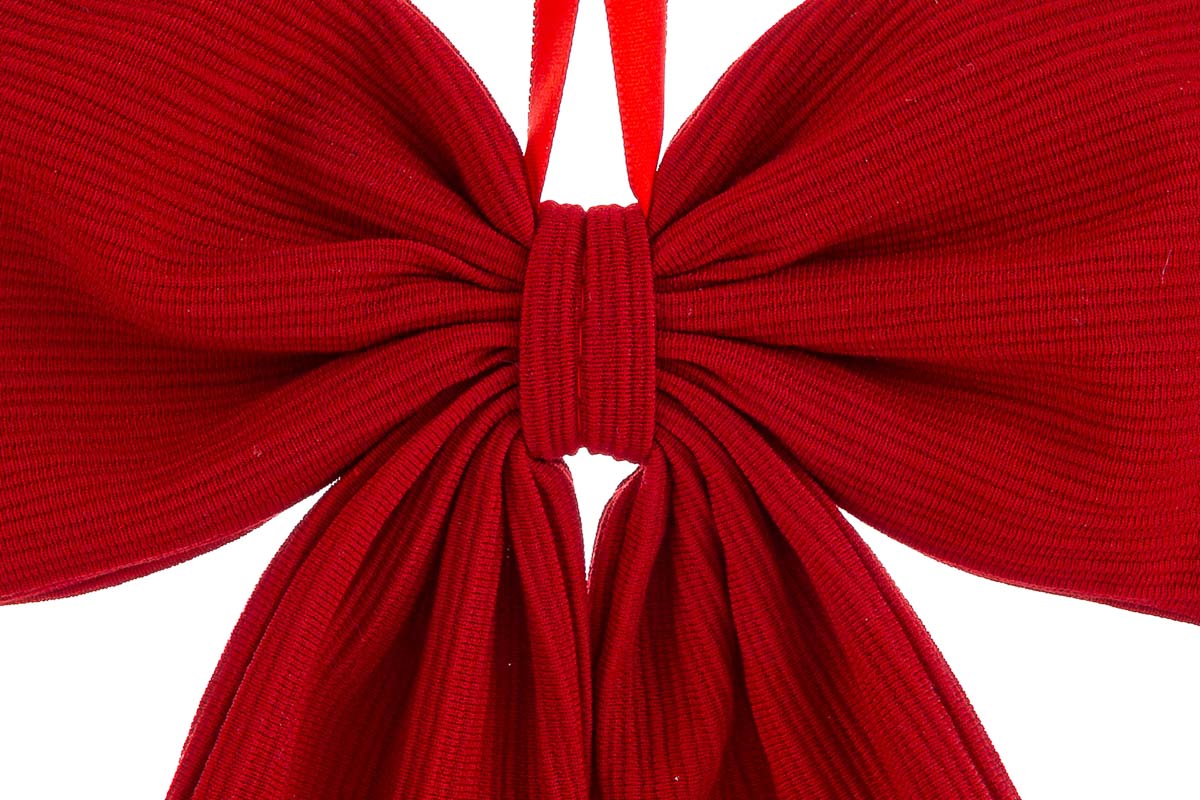 Appendino fiocco stoffa rosso - 30 cm