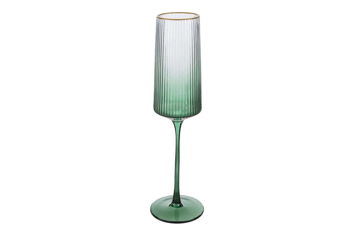 servizio 6 flute in vetro verde - Le Stelle