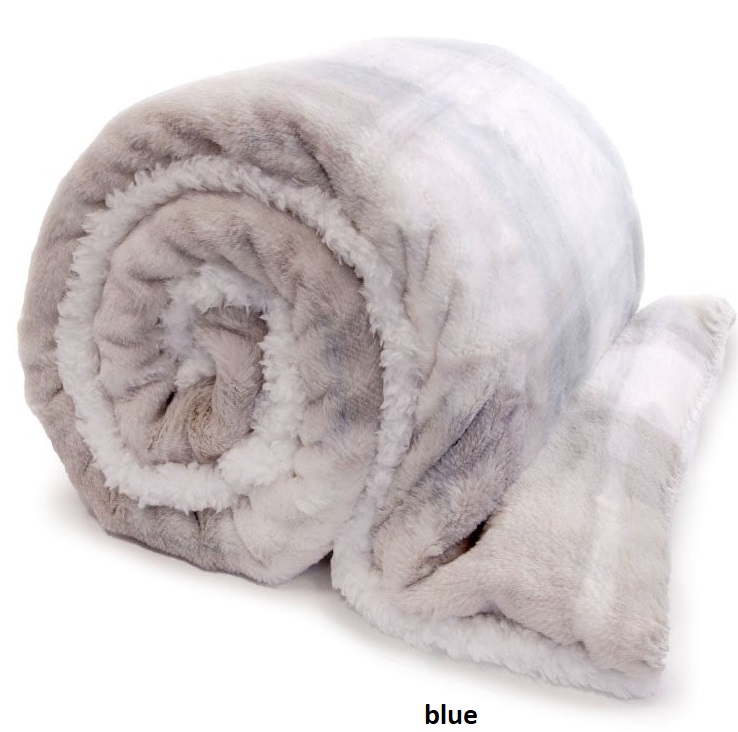 Plaid scozzese con pelliccia interna Larsson - 150x200 cm - vari colori - Unique Living - Foto 3