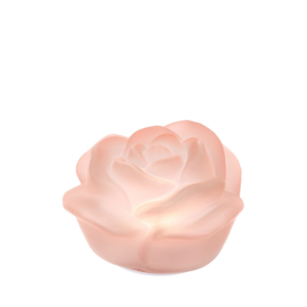 Rosa in vetro satinato c/led - vari colori - 10 cm - Hervit