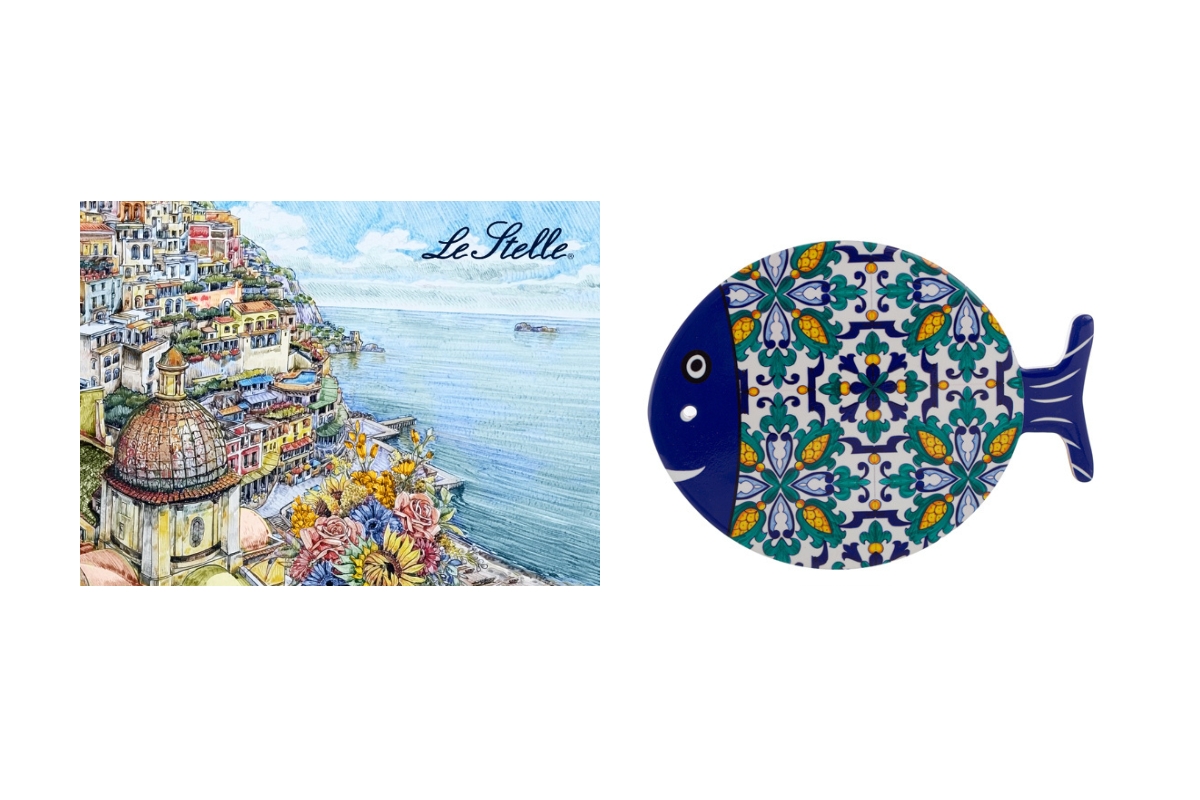 Poggia pentola pesciolino in ceramica c/astuccio - 4 colori ass - 21x28 cm - Le Stelle