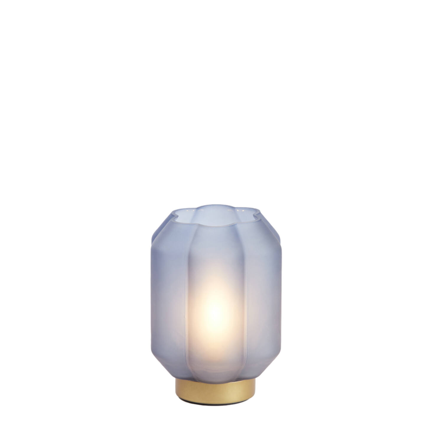 Lampada da tavolo a led in vetro blu - H.16.5x13 cm - Light&Living