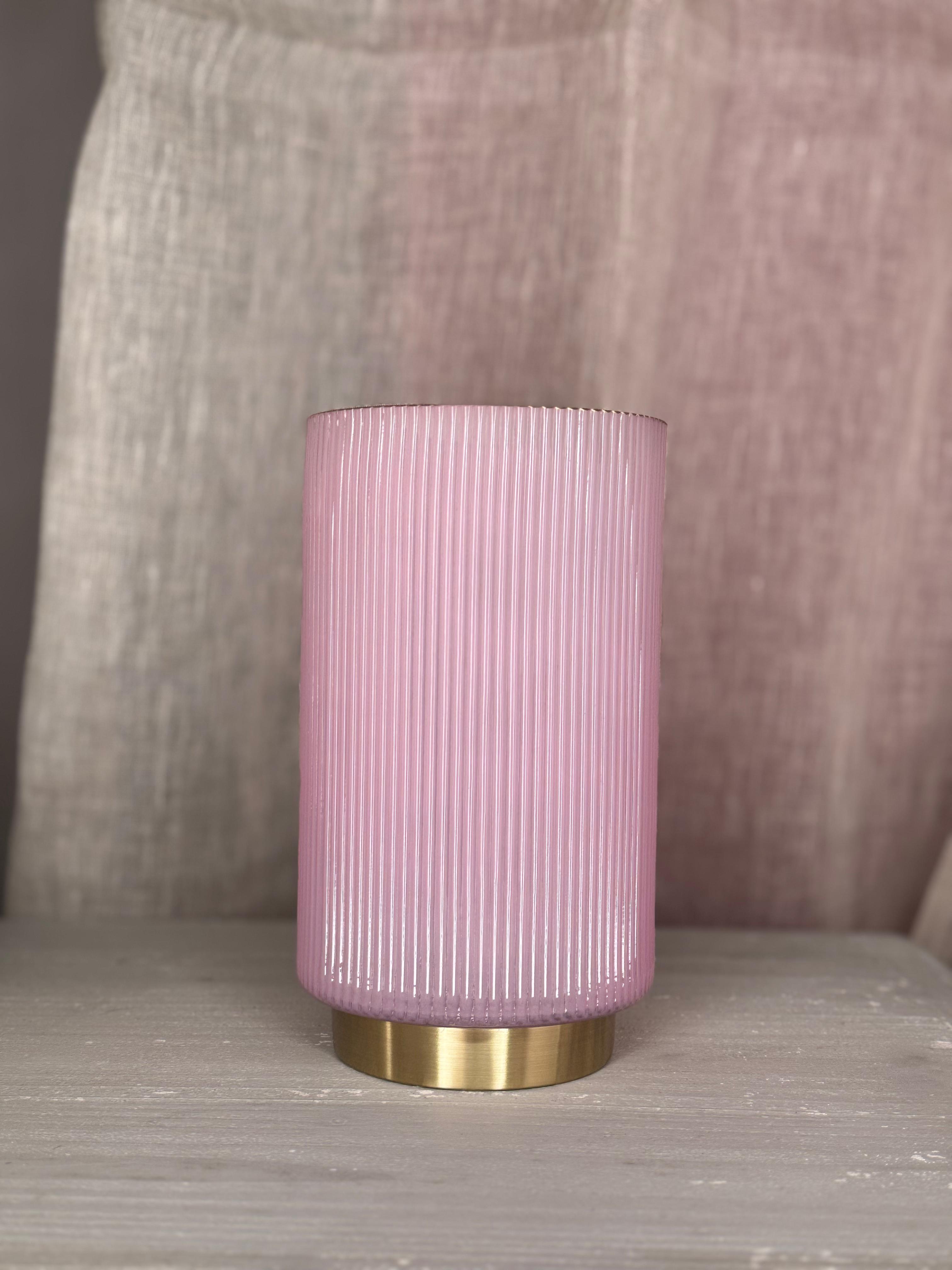 Vaso in vetro rigato - vari colori - H.21 cm - Foto 3