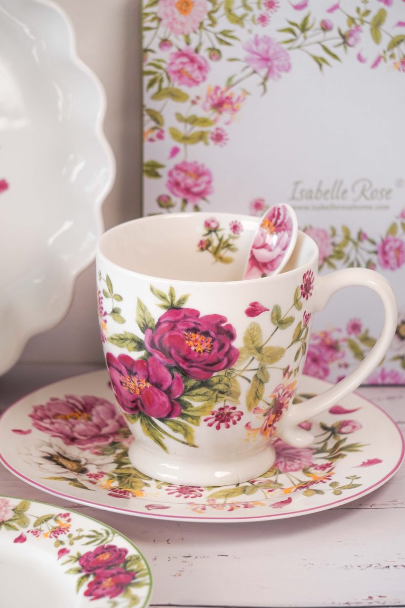 Tazza mug in porcellana Peonia - ml 430 - Isabelle Rose