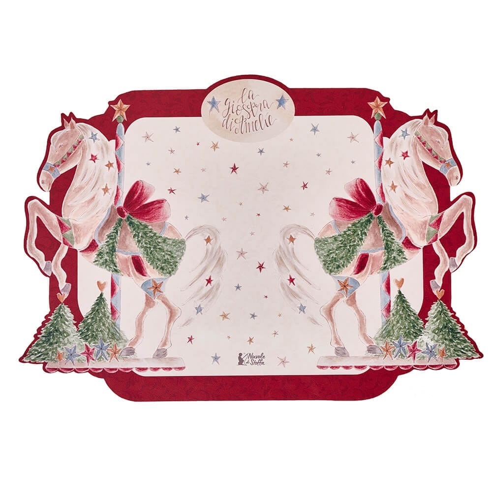 Tovaglietta natalizia in vinile Giostra - 48x35 cm - Nuvole di Stoffa