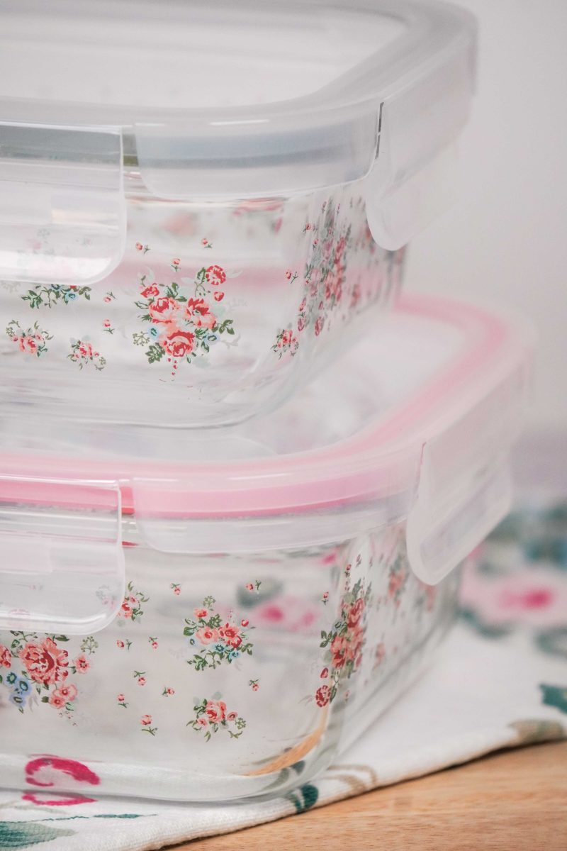 Set 2 contenitori in vetro con coperchio - Linea Lisa - 640 ml/ 1050 ml- Isabelle Rose