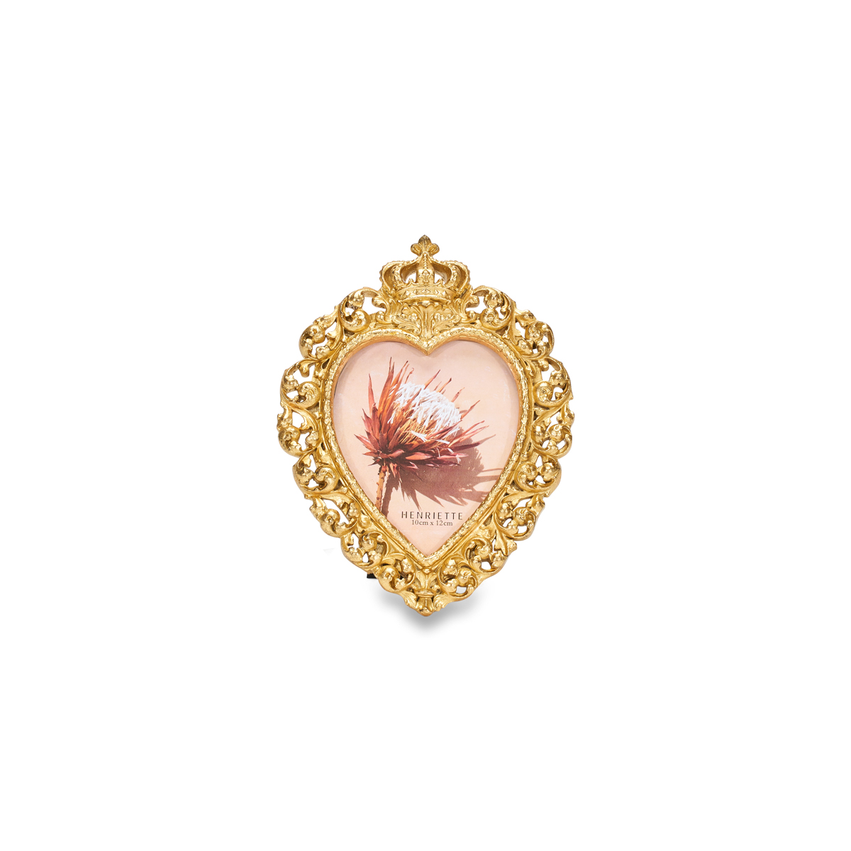 Portafoto in resina cuore oro Old School - 14.5x19 cm - Henriette