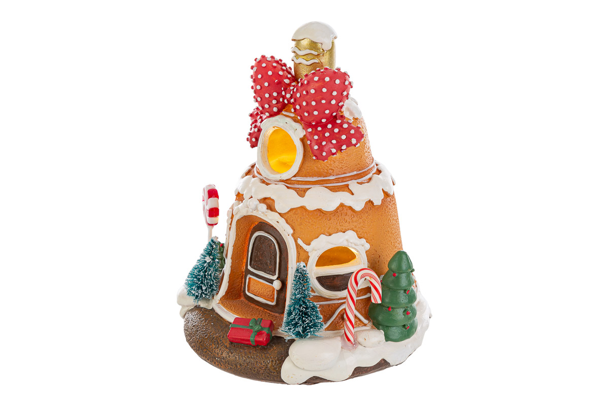 Campana natalizia in resina c/led - H.18x14 cm - Le Stelle