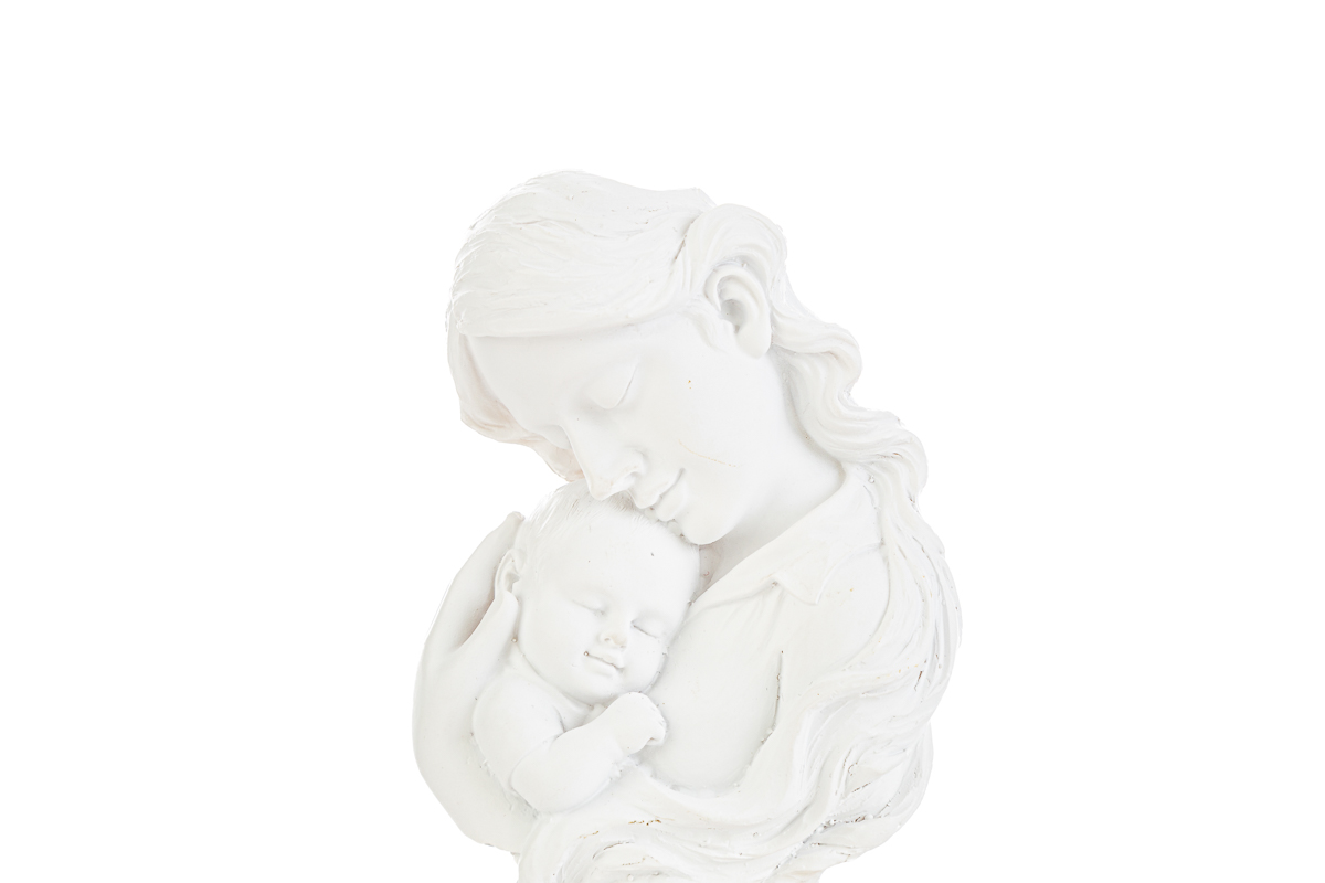 Maternita' in resina bianco base oro c/shopper - H.13x8 cm - Le Stelle