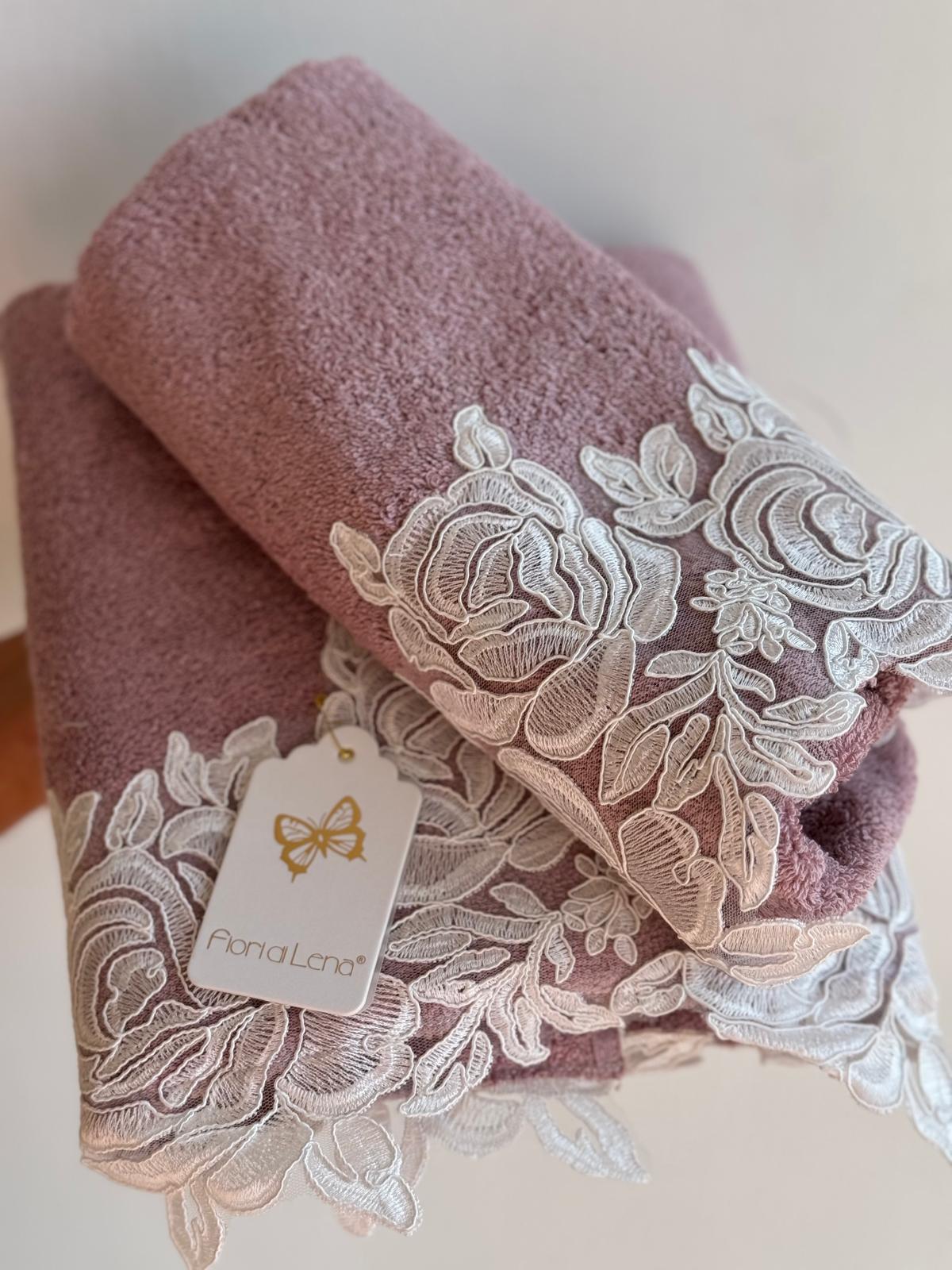 Set 2 asciugamani jacquard natural light marrone - Bella Vita Store