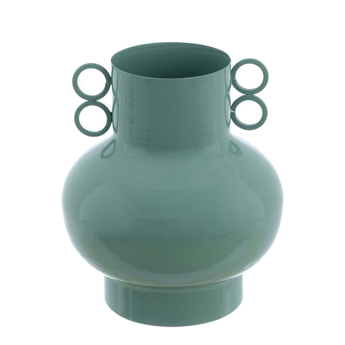 Vaso decorativo in metallo verde - Linea Carmen - H.20x18 cm - Blanc Mariclo