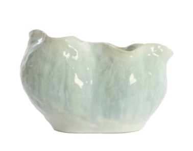 Vaso in ceramica azzurro e crema mod.TELMO - 36x21.5x24.5 cm - Light e Living