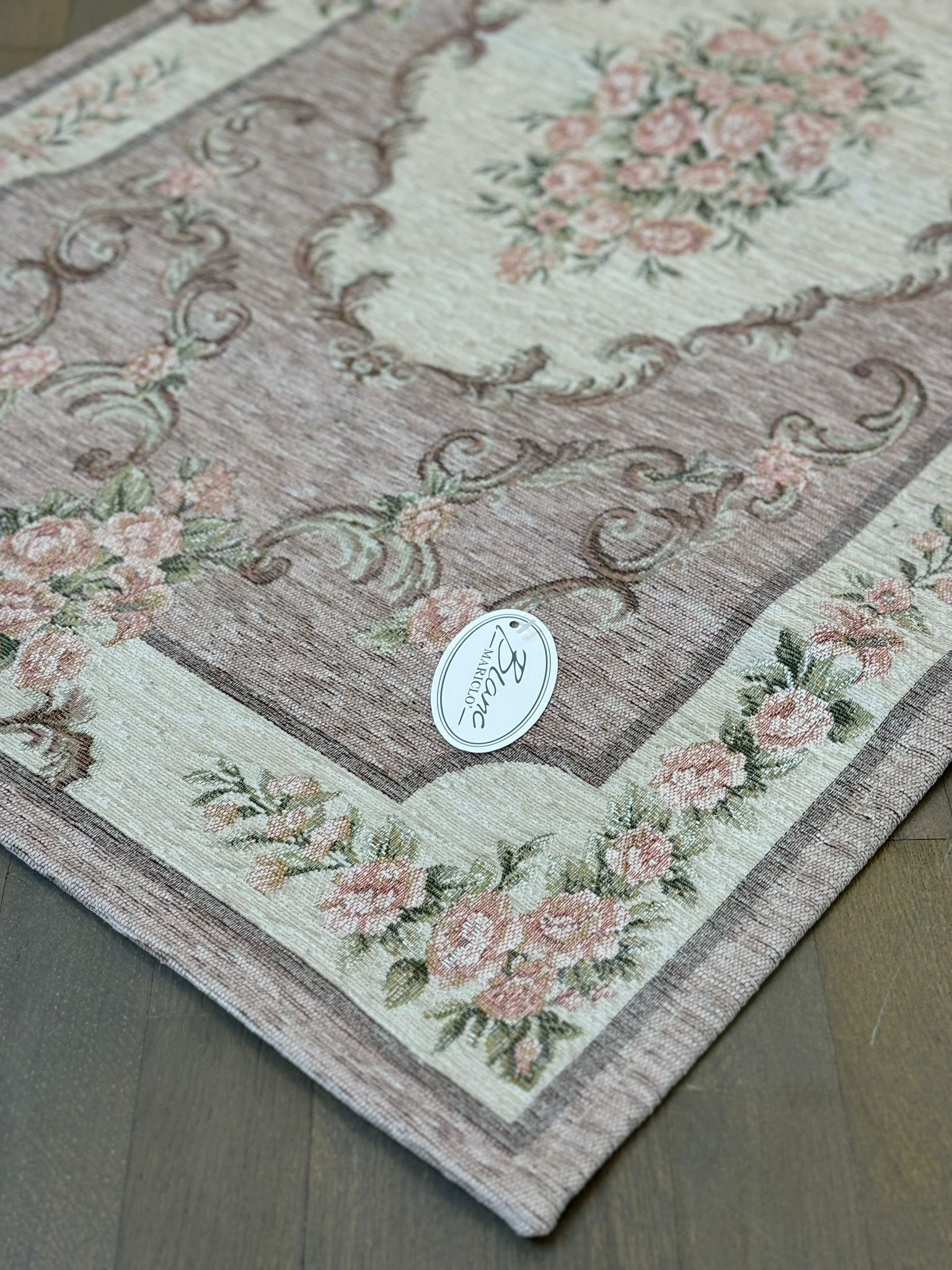 Tappeto con antiscivolo Doria cipria - 65x110 cm - Blanc Mariclo