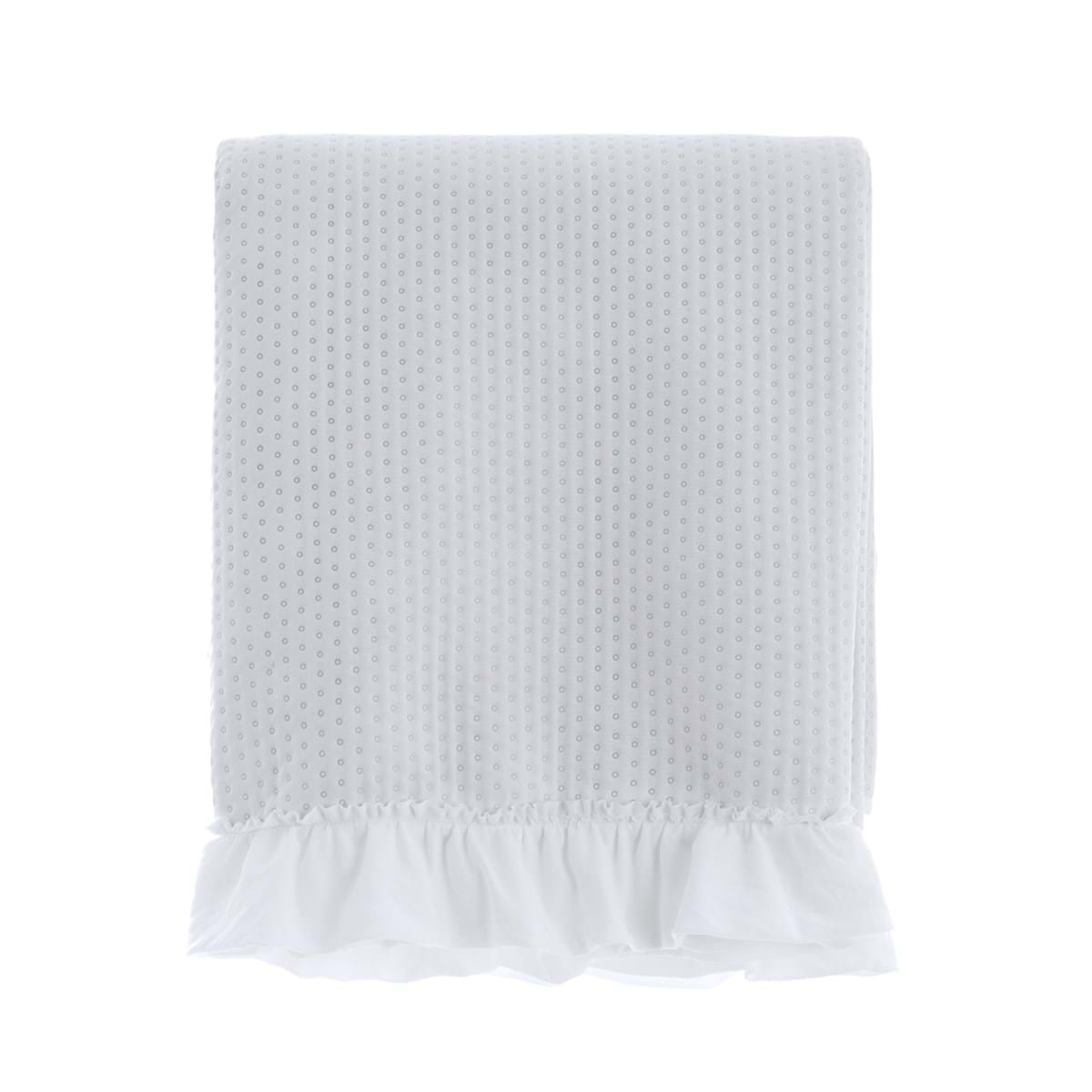 Trapuntino matrimoniale bianco con gala - Linea Gala Acquerello - 260x260 cm - Blanc Mariclo