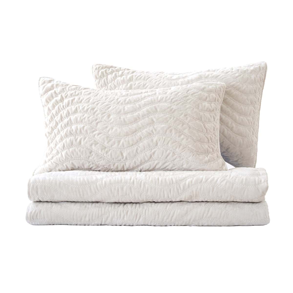 Trapunta matrimoniale in velluto naturale - 260x260  - Collezione Notte di Velluto - Blanc Mariclo