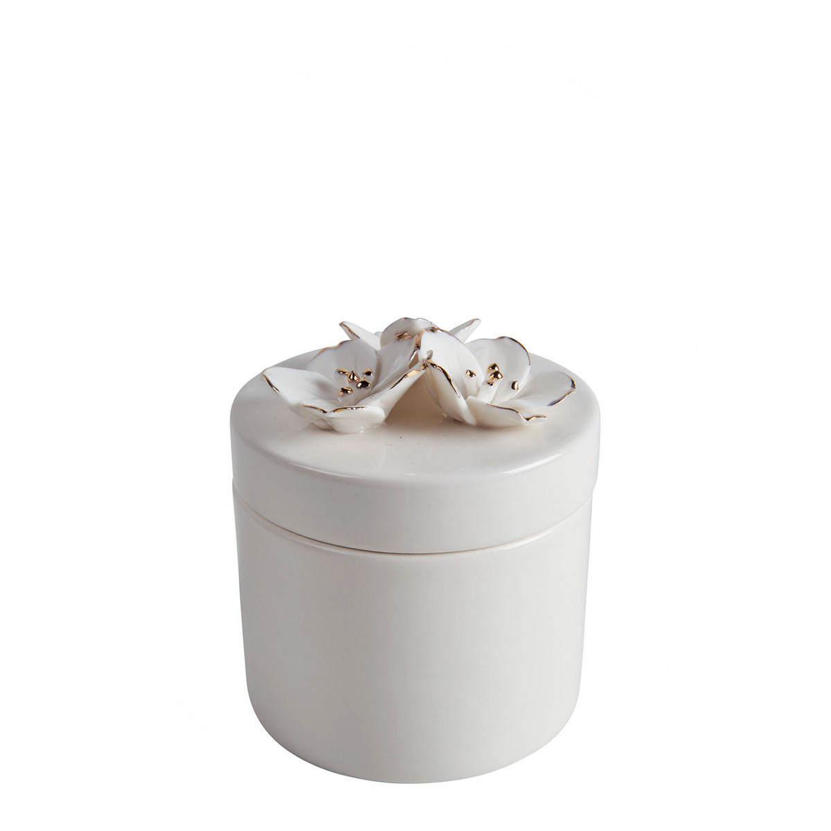 Set bagno in ceramica con fiori bianco c/rilievi oro - Mathilde m. - Foto 4