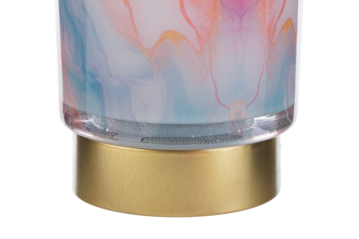 Lampada in vetro a led Watercolor c/shopper - H.12x9 cm - Le Stelle - Foto 4