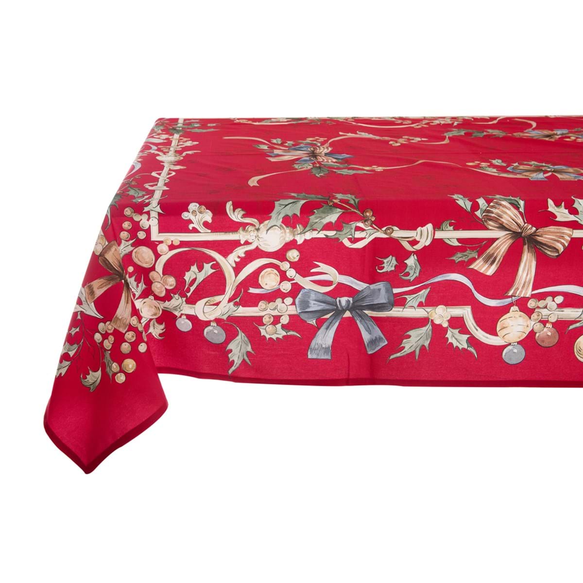 Tovaglia natalizia in cotone Intrecci di sogno - 160x280 cm - Blanc Mariclo