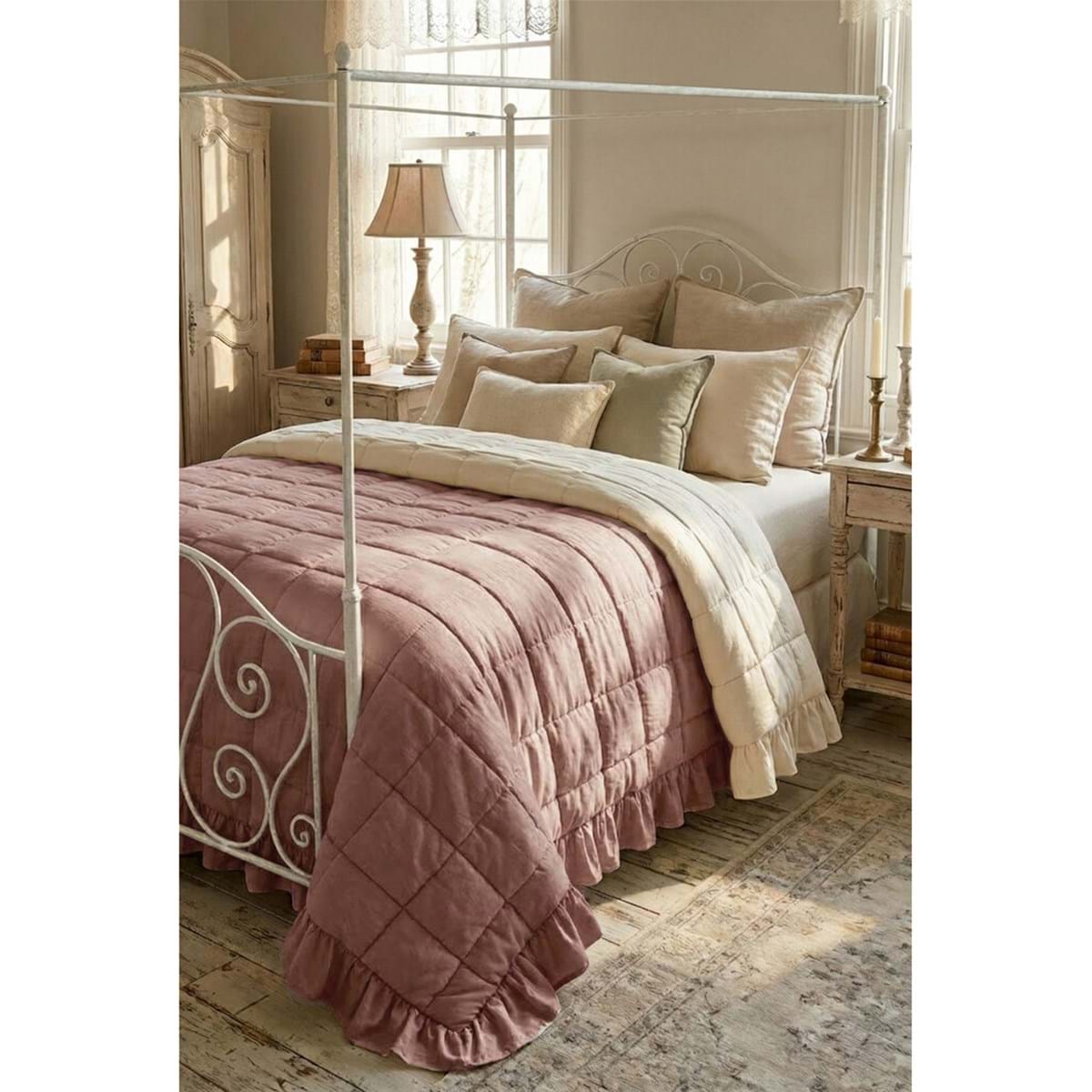 Letto matrimoniale con baldacchino in ferro battuto - Clio Collection - 200x170x210 cm - Blanc Mariclo - Foto 2