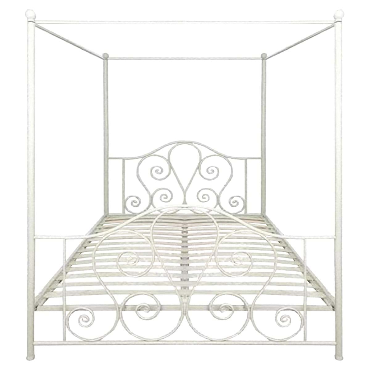 Letto matrimoniale con baldacchino in ferro battuto - Clio Collection - 200x170x210 cm - Blanc Mariclo - Foto 3