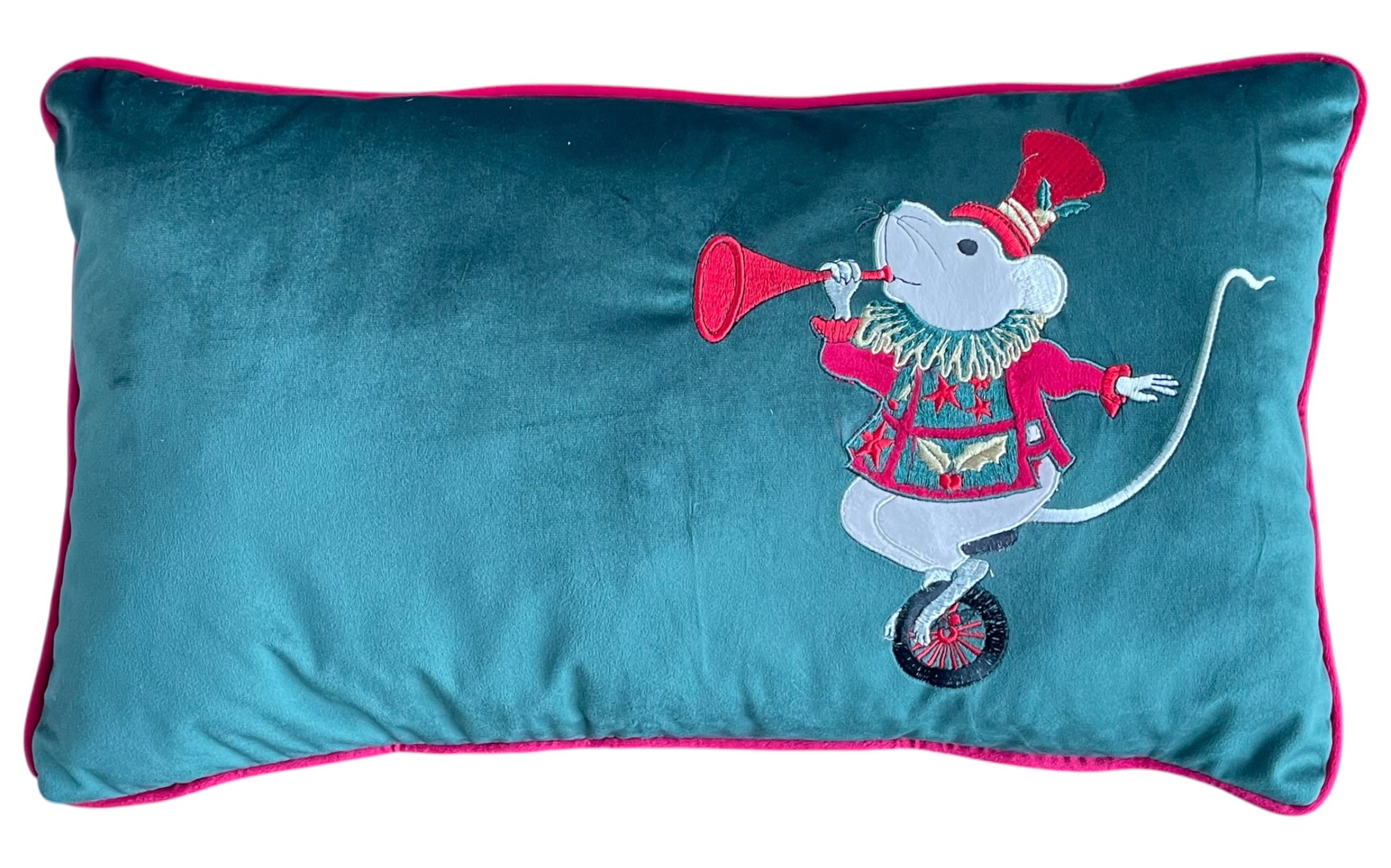 Cuscino rettangolare natalizio in velluto CIRQUE DE NOEL - 45x60 cm - vari colori - Clodette