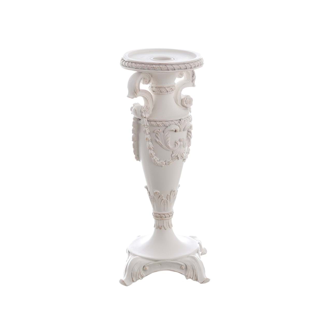 Portacandela in resina - Collezione Villa Clara - 11x10x26 cm - Blanc Mariclo