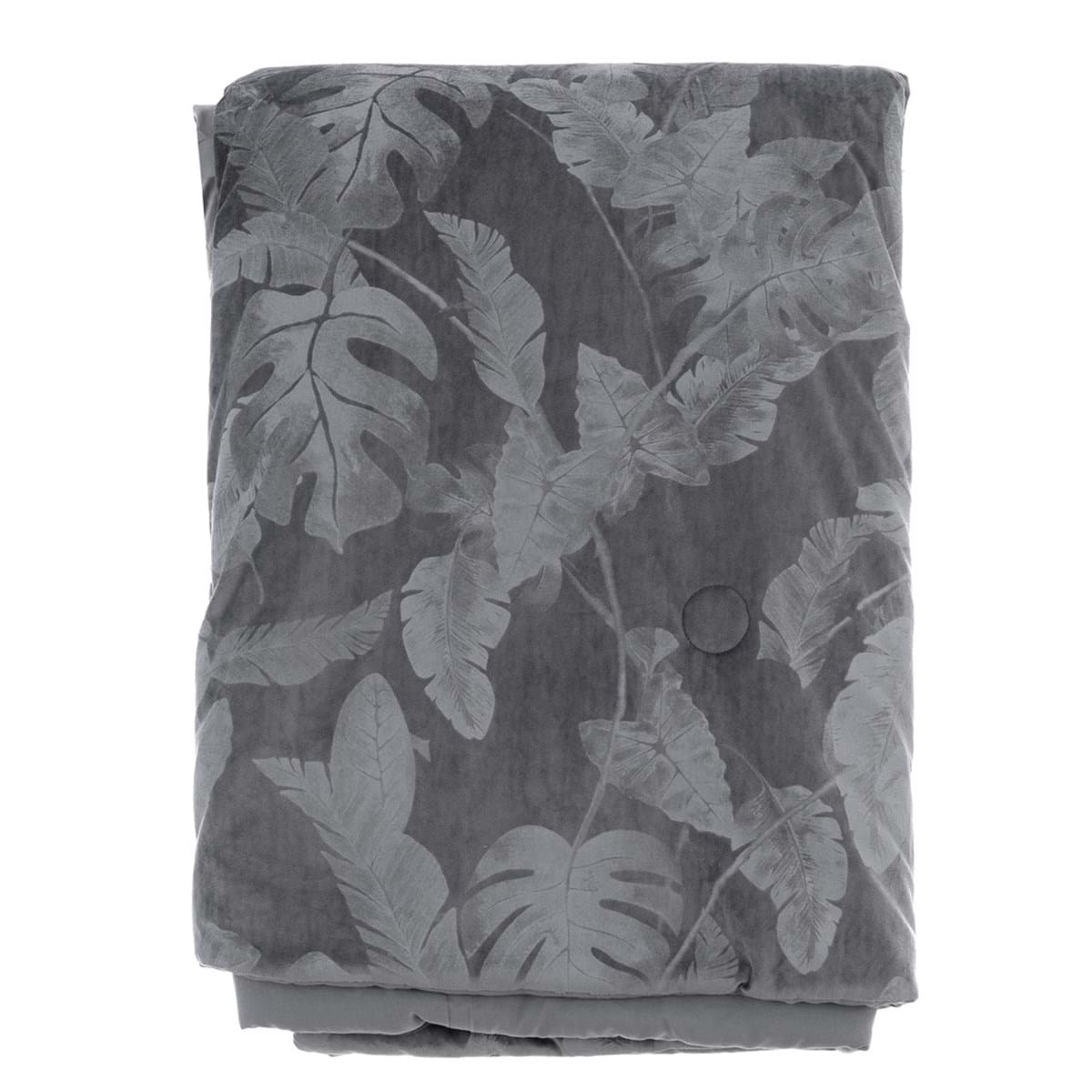 Trapunta in velluto grigio + 2 copriguanciali - Collezione Victoria - 260x260 cm - Blanc Mariclo