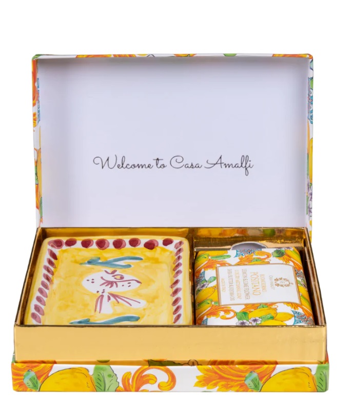 Sapone artigianale Positano  box regalo in maiolica Made in Italy - CasAmalfi